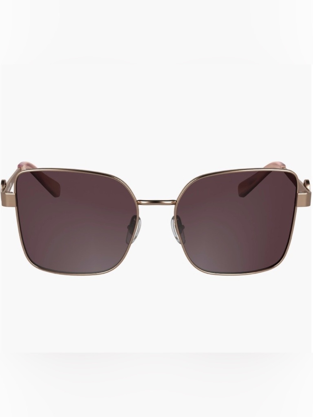 Longchamp Medallion 58mm Butterfly Sunglasses in Amber Gold/ Purple